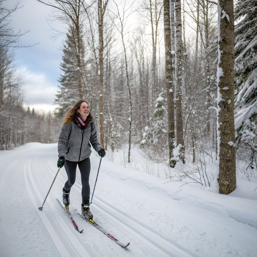 Emma Johnson enjoying cross-country skiing